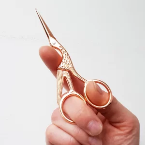 rose gold stork sewing scissors