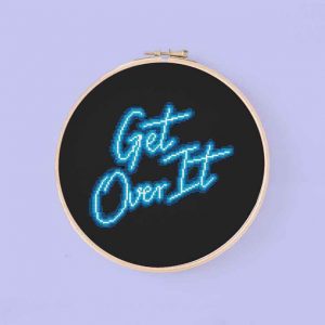 get over it neon sign cross stitch