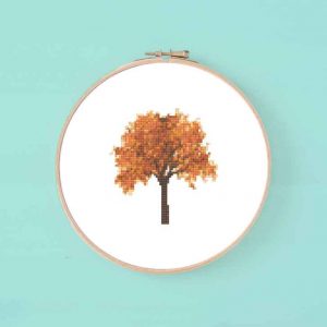 fall tree cross stitch