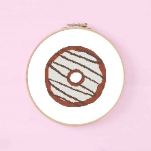 chocolate stripe donut cross stitch pattern