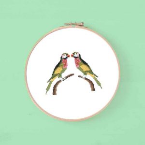 lovebirds cross stitch