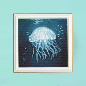 blue jellyfish cross stitch pattern