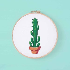 tall cactus cross stitch